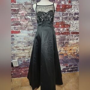 Morgan and Co. Formal Satin Dress w/Beaded  Bodice